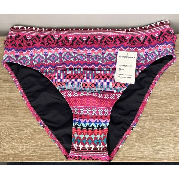 RAJ Swim Swim Bikini Colorful Bottoms Pink Printed Size Large NWT - Picture 1 of 6